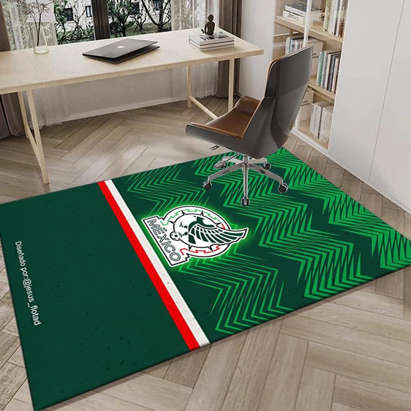Mexico Football Crest Area Rug for Office, Chair Rug, Decorative Carpet Livingroom Mat, Large Size Fan gifts Christmas gifts
