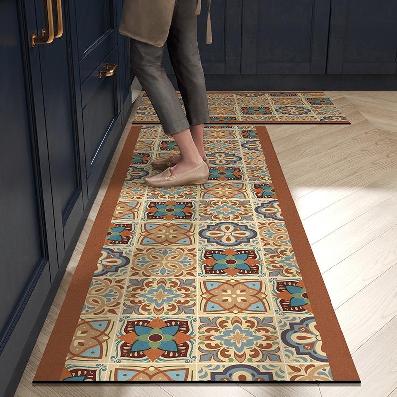 

Kitchen Floor Mat Waterproof Oil-proof Non-slip Rug American Style Digital Printing Carpet Long Strip Home Decor Foot Mats 1pc 50x80cm