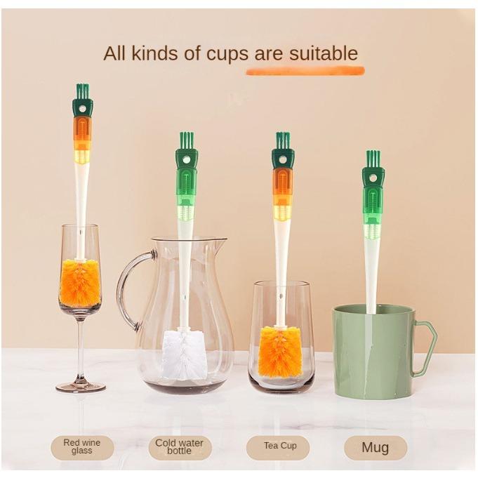 5IN1 Long Handle Cleaning Cup Brush Multifunction Milk Bottle Cleaning Brush Kitchen Supplies