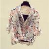 Chiffon Shirt Two-piece Women's Summer Loose Short-sleeved Waist Top Floral Fashion Small Shirt