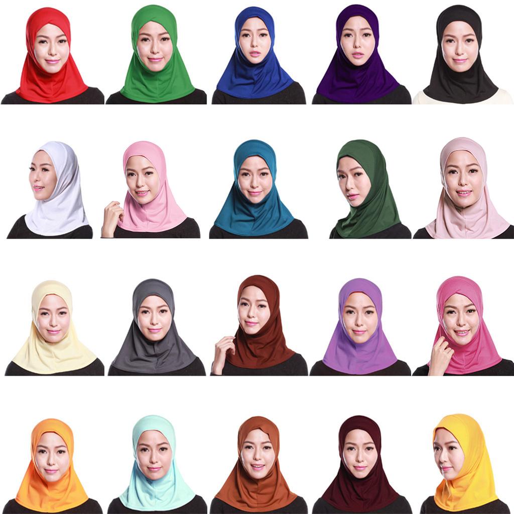 Muslim Turban Hijab Islamic Stretch for Head Cover Cotton Underscarf Headscarf C