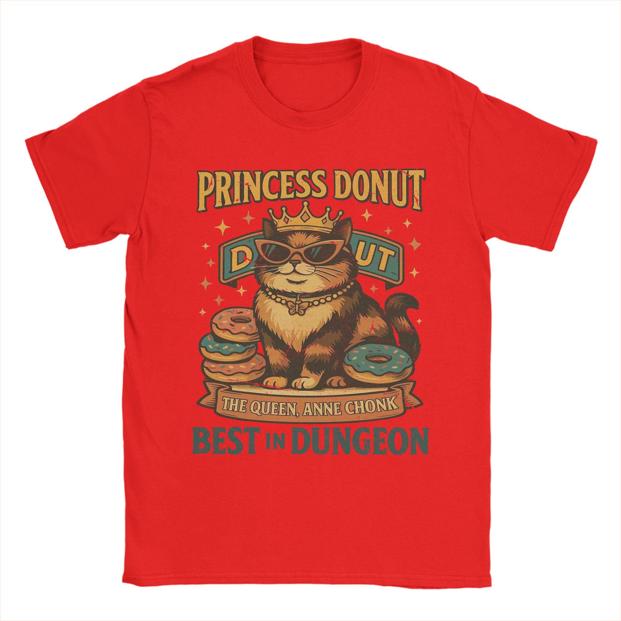 

Funny Princess Donut Dungeon Crawler Carl TShirts for Men Round Neck 100 Cotton T Shirt Short Sleeve Tees Unique Clothes S