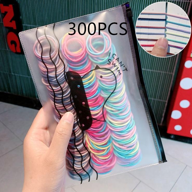 200/300/500 Pack High-quality Elastic Nylon Hair Bands For Girls Colorful Rubber Band Kids Hair Accessories Headdress
