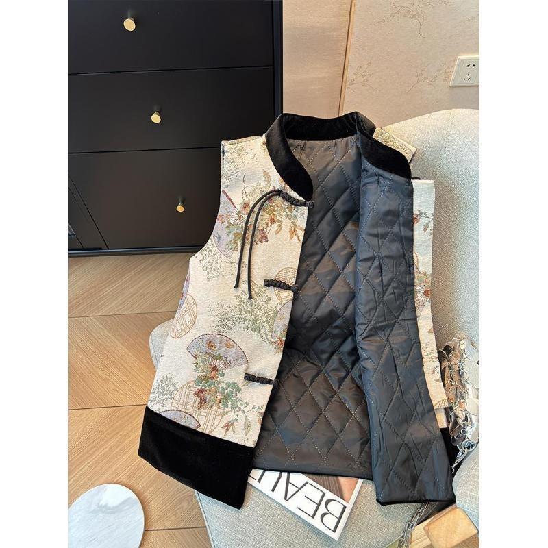 Spring and Autumn New High-end Vest Women's Vest New Year's Floral