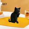 Faules Katzen-Design-Ornament Schwarzes Modell, Mini-Form-Ornament, 3D-gedruckte matte Schlafzimmer-Dekorationsfigur für Schreibtisch Eingangshalle Elegante Skulptur