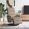 Folding Armchair With Footrest, Cappuccino, Faux Leather
