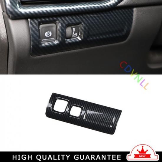 Fit For Cadillac XT4 18-23 Black Carbon Fiber Headlight Button Frame Cover Trim
