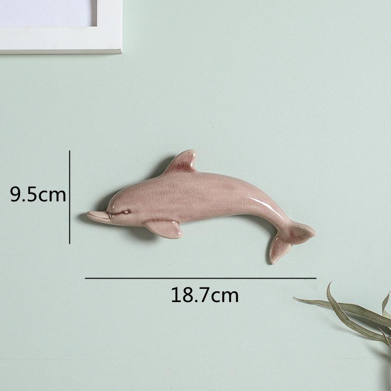 Wall Decoration Ceramic Suspension Dolphin Fish Color Ocean Background Wall Children's Room Decoration Accessories Baby Nursery