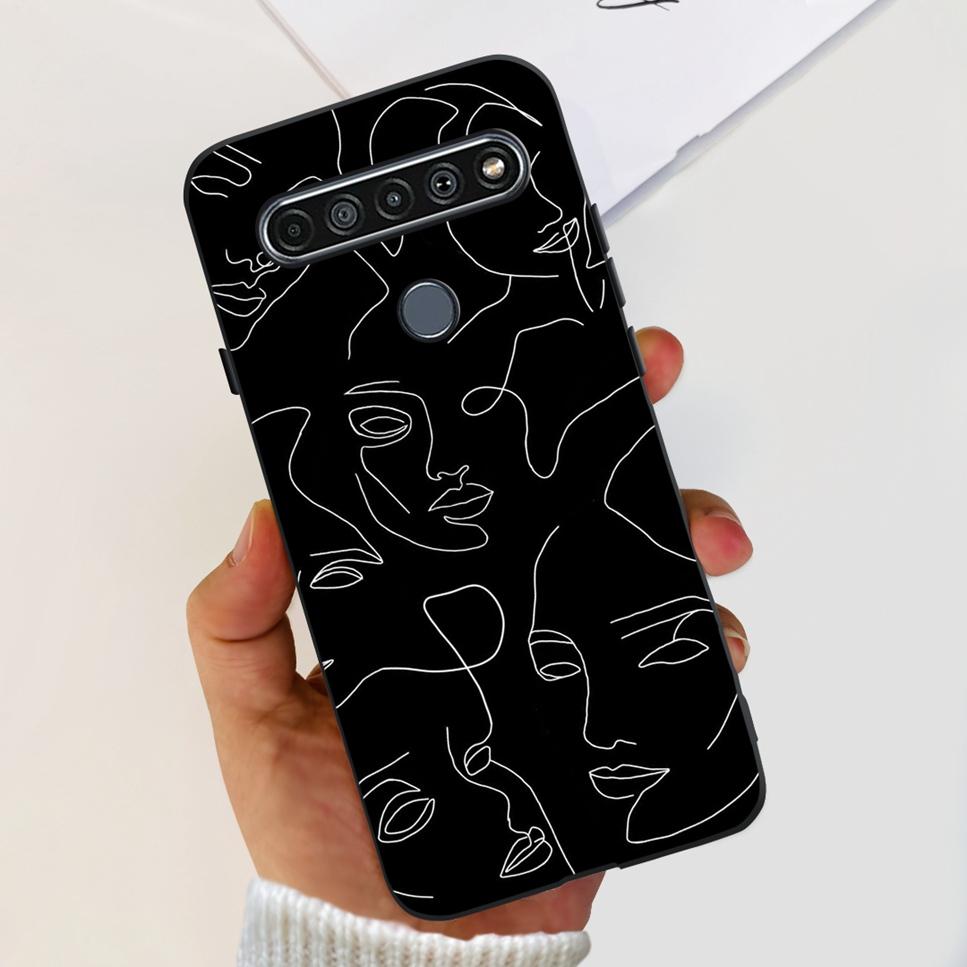 For LG K41S K 41S Case 2020 Black Silicone Cute Fashion Flower Shockproof Bumper For LGK41S LM-K410 Phone Back Cover 6.55" Funda