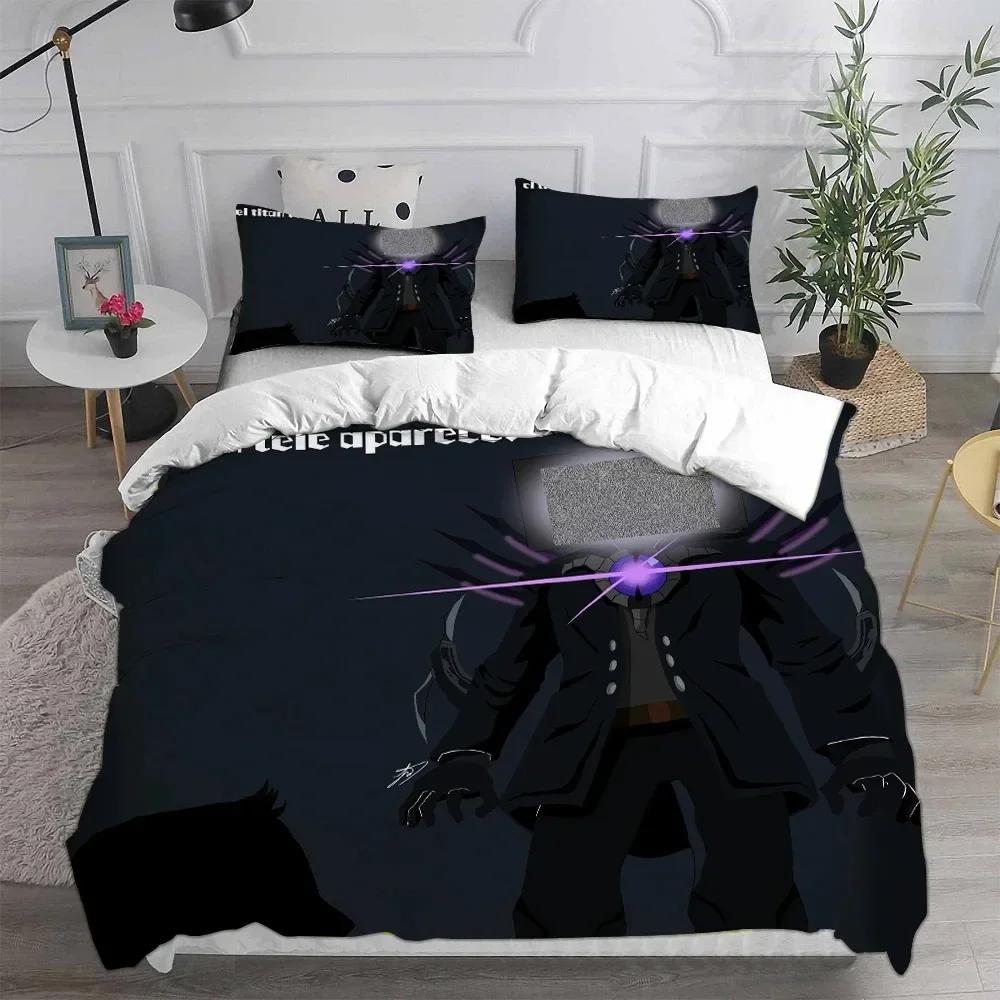 Game Skibidi Toilet Arale Bedding Set Print With Pillowcase Bed Duvet Cover Soft Single Double Queen Super King Size Kids Adult