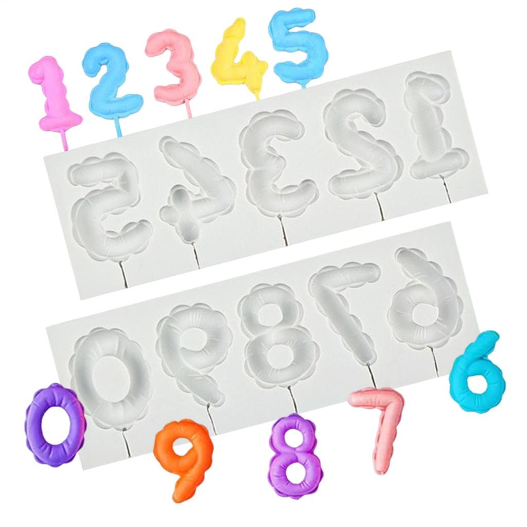 DIY 0-9 Embossed Number Lollipop Silicone Mold Fondant Cake Decorating Tools Sugarcraft Chocolate Cupcake Baking Tool