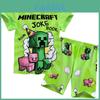 Cyfrowy Nadruk Minecraft Zestaw Piżamowy dla Dzieci z Kreskówkowym Wzorem z Miękkiej Tkaniny Dla Chłopców i Dziewczynek