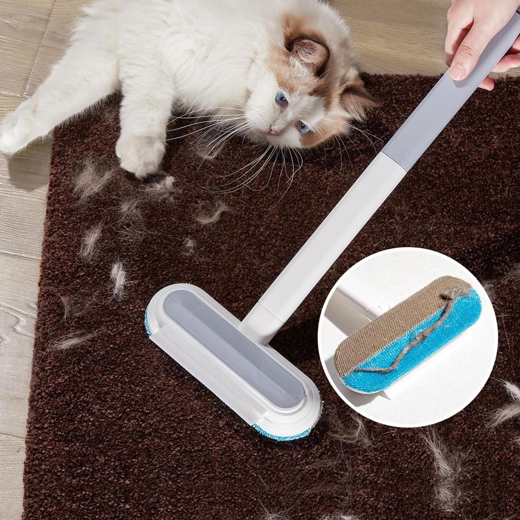 Pet Hair Remover Detachable Brush With Long Handle Multifunctional Cleaning Brush For Family Friends Carpet Bed Chair Car
