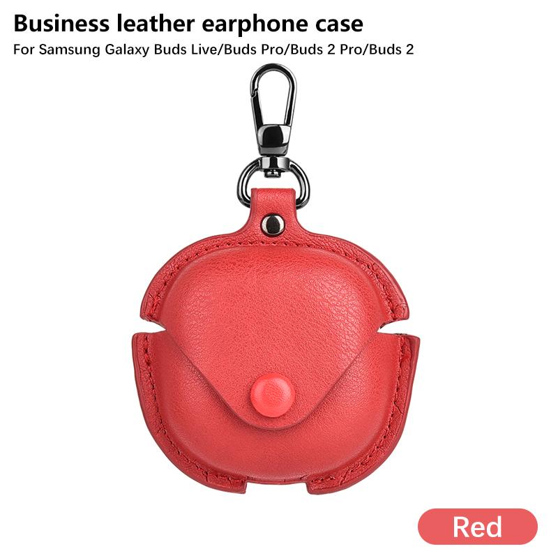 For Samsung Galaxy Buds Live FE 2 Pro Business Leather Earphone Case Cover Headphone Sleeve Solid Color Headphone Case Funda
