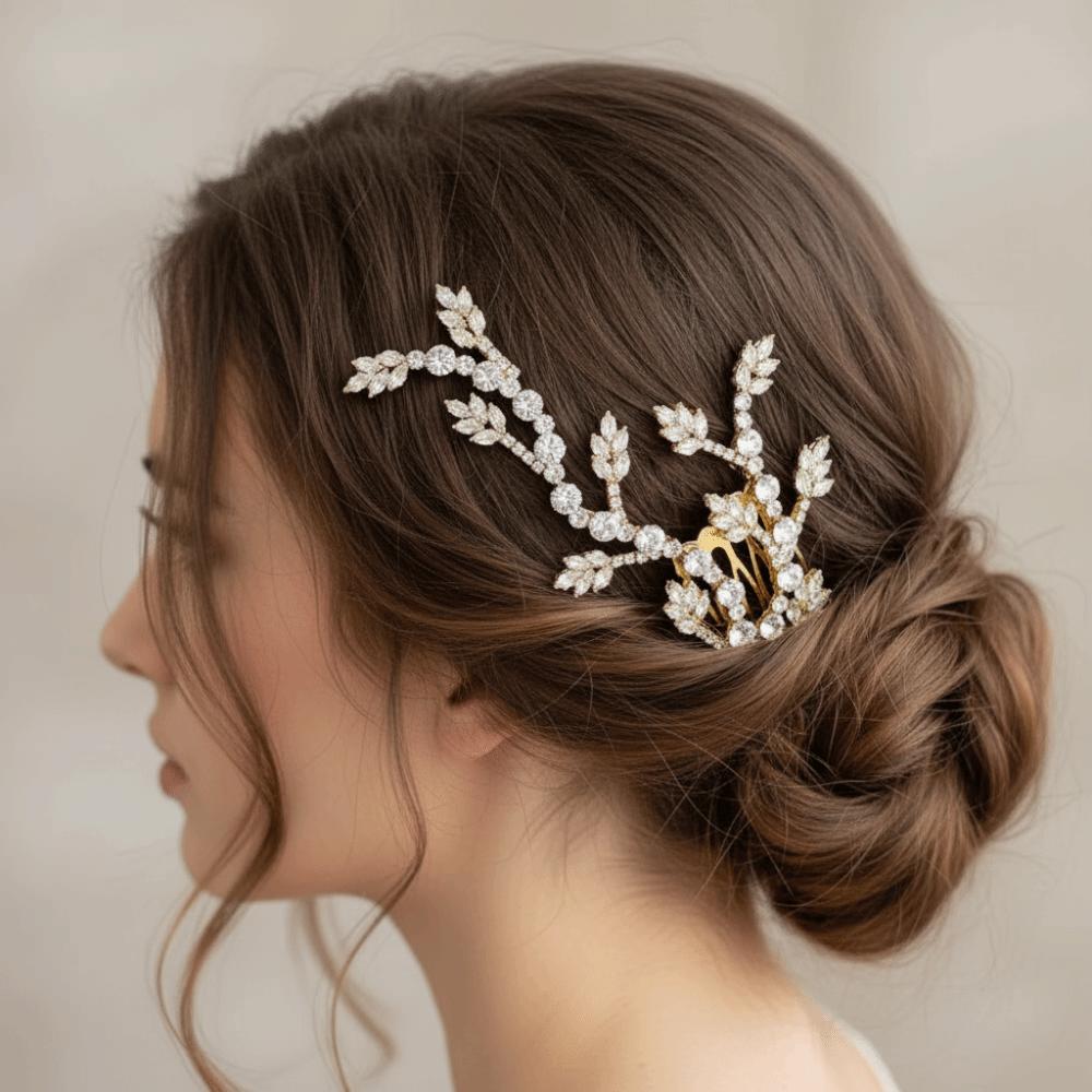 Handmade Hair Clip Comb Full Diamond Hairpin Fashion Headwear Bridal