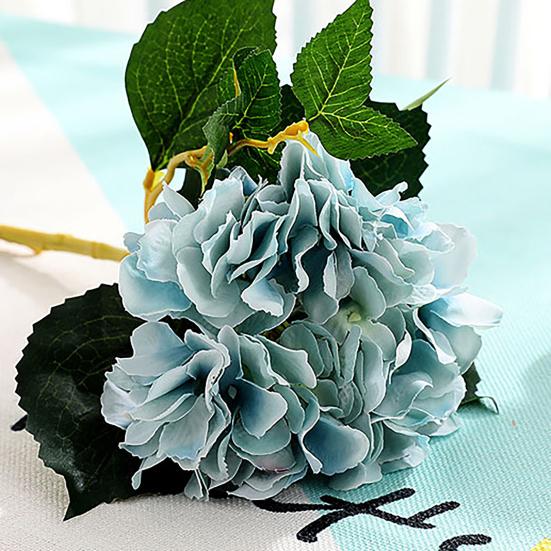 1Pc Artificial Hydrangea Fade-resistant Realistic Vibrant Color Photography Accessory Faux Silk Flower for Wedding