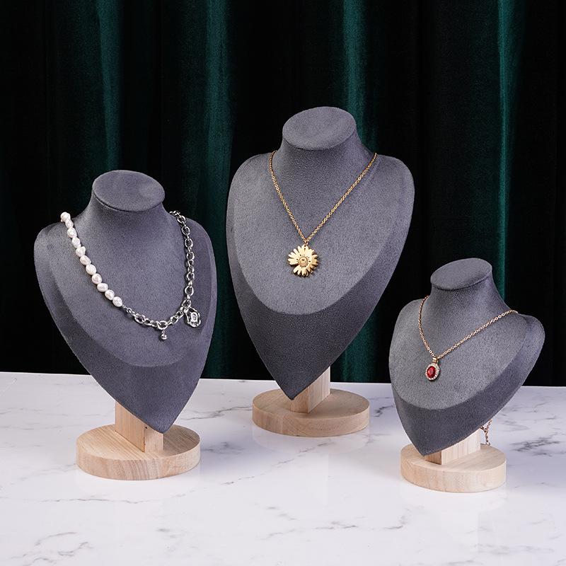 

Dark Gray Necklace Mannequin Display Stand for Counter & Live Streaming