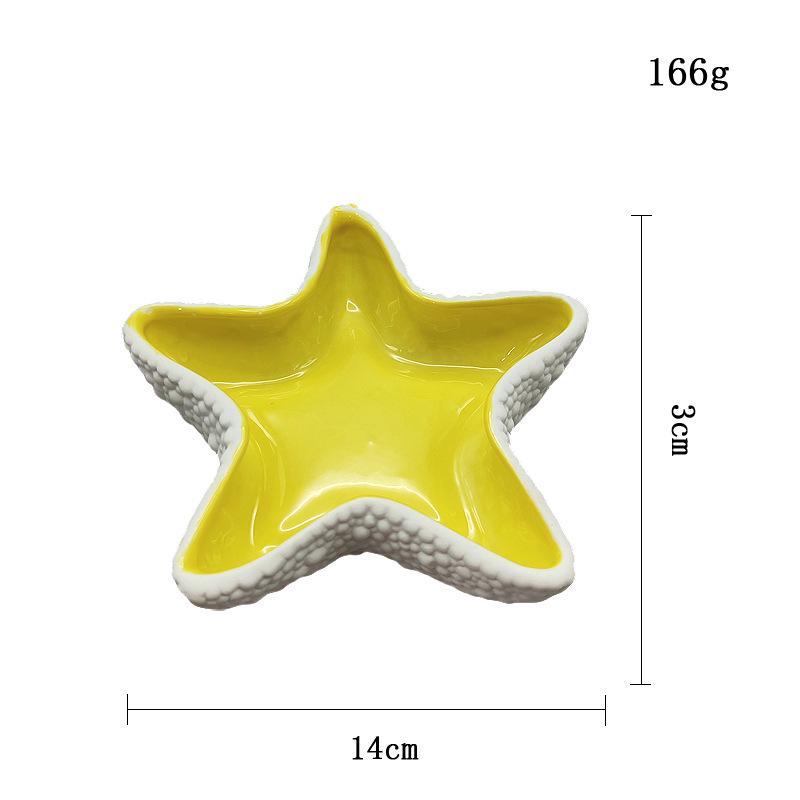 Starfish Seashell Ceramic Jewelry and Storage Tray with Marine Ornament Design