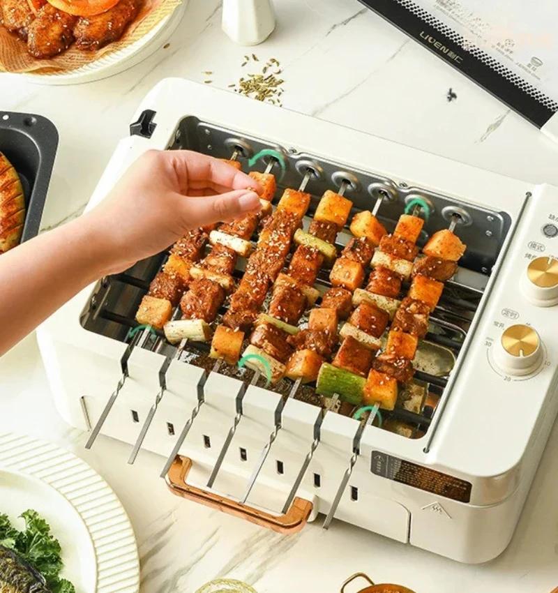 Griglia Barbecue a Spiedini per Casa Rotante Automatico Multifunzionale da Interno Griglia Elettrica a Fumo Leggero Macchina per Barbecue G-26