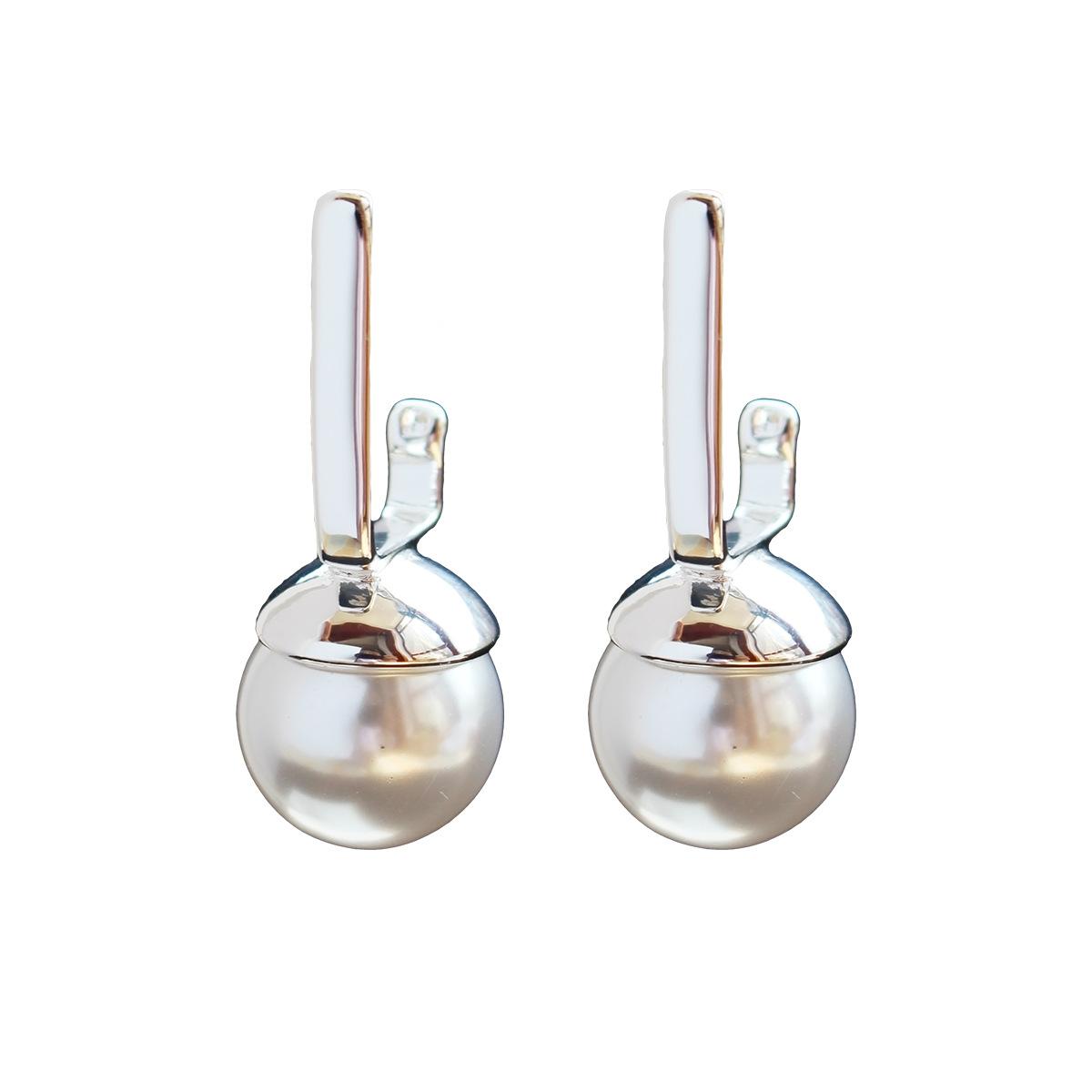 

Аксессуары Французские Премиальные Серебряные Квадратные Большие Жемчужные Серьги Элегантные Интеллектуальные Геометрические Серьги-гвоздики 474