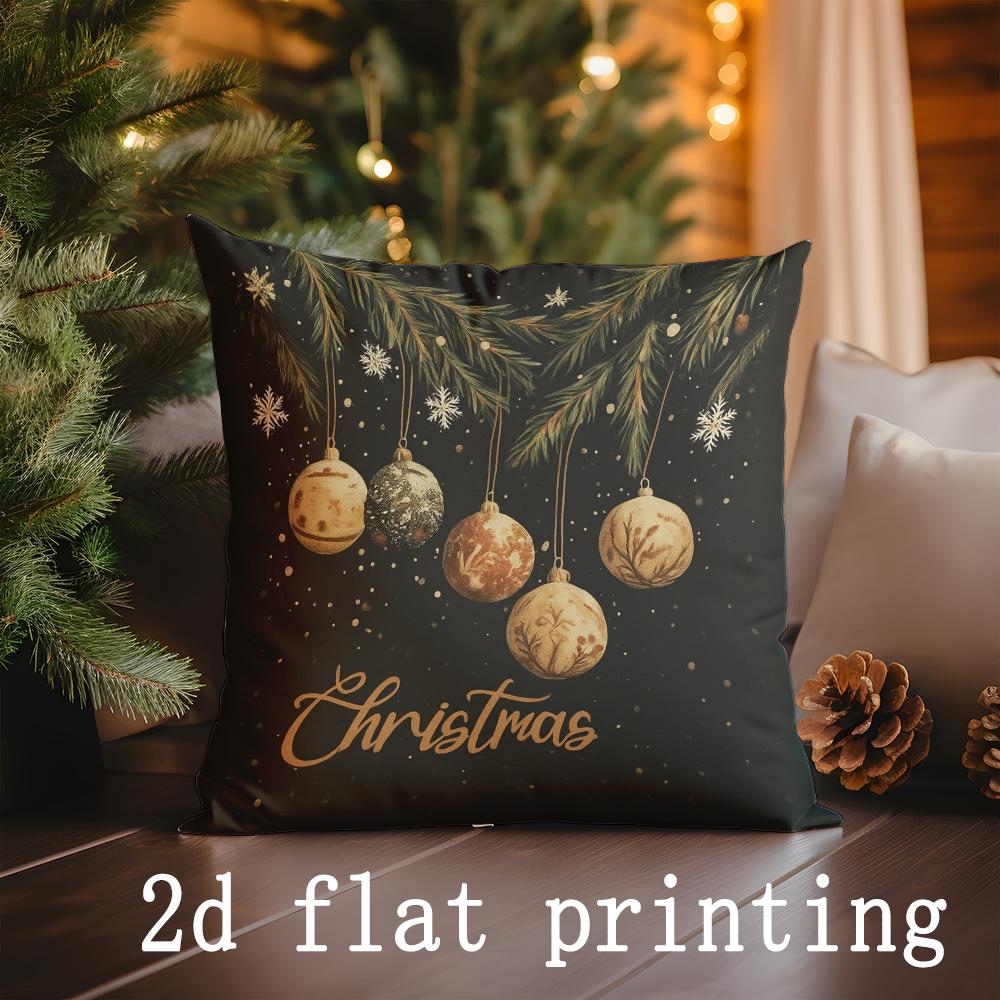 Home Decor Christmas Cat & Decorative Pillow Covers Pattern Cushion Cover Suitable for Sofa Bedroom Car Pillow Cover