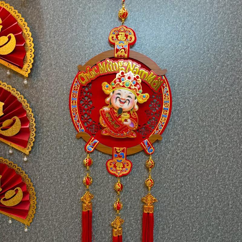 Pendenti da Appendere per il Capodanno Vietnamita con Nappa Finestra Porta Festa Ornamento da Appendere 2026 Festa di Primavera Accessori per la Decorazione della Casa
