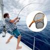Protective Mesh Design Rubberized Fishing Net Curved Wooden Shafts Compacts Size For Streamside Catching Preservations