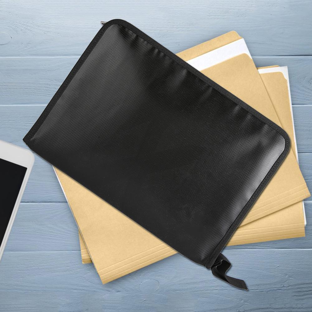 12 Pockets Waterproof Fireproof File Document Organizer Bag for School Office UseTransparent Inside Pages