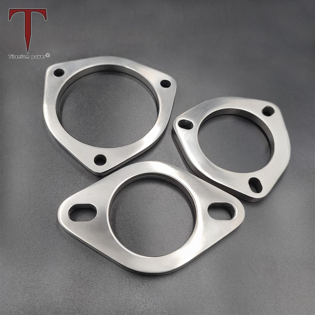 Tanium 1~3.5inch Perforated Manifold Connect Gasket 2/3 Hole Bolt Flange Titanium Exhaust Pipe Flange for Cars