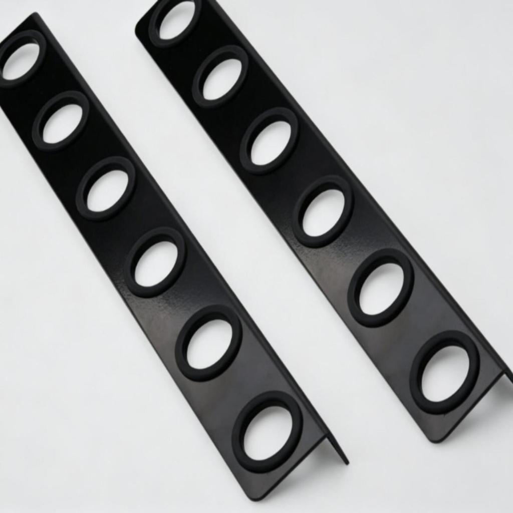 Hand Tool Storage Rack Black with Spacers Wall-Mounted for Workshop