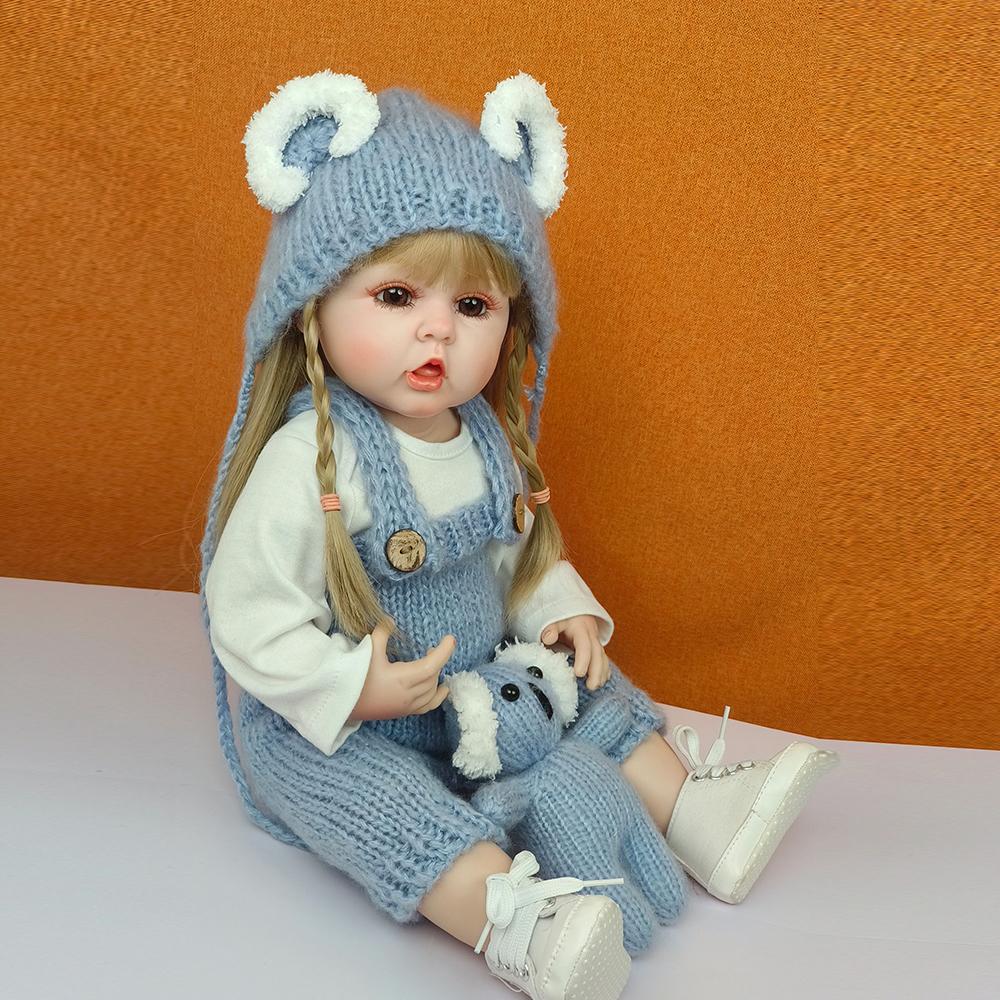 22 Inch Full Body Soft Silicone Girl Reborn Baby Doll With Painted - Main Image
