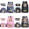 Toy Story Cartoon Print Oxford Canvas Backpack With Zipper Closure For Casual Travel Teens