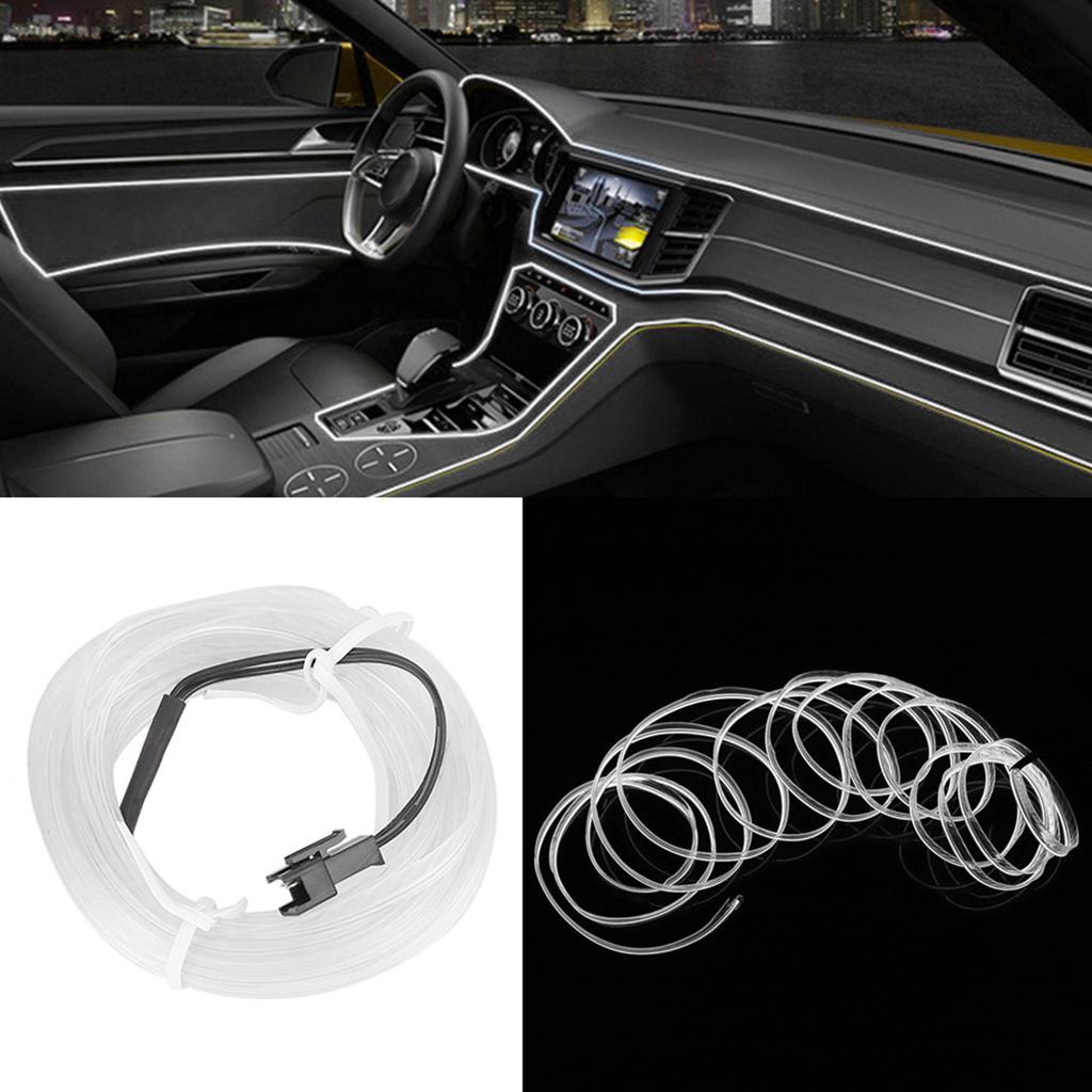 Car Decorative Light Strip Interior Lighting Auto LED EL Cold Lamp Modification PartsWhite