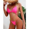 Heißer Rosa Sexy Backless Kreuz Zurück Straps Mini Micro Tanga Frauen Bademode Ein Stück Badeanzug Weibliche Monokini Badeanzug Schwimmen dame