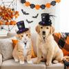 Adjustable Strap Halloween Pet Hat Shiny Sequins Glittery Fabric Cat Top Hat Mini Size Spider Pattern Dog Cosplay Cap