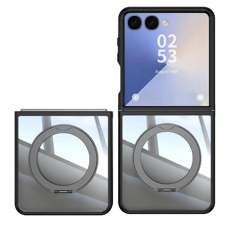 For Magsafe Magnetic Ring Holder Case for Samsung Z Flip7 Flip 6 5 Acrylic Shockproof Kickstand Back Cover for Galaxy Z Flip 7