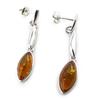 Les Trésors De Lily [N1962] - Amber 'Inspiration' Silver Earrings (rhodium-plated) - 37x8 Mm