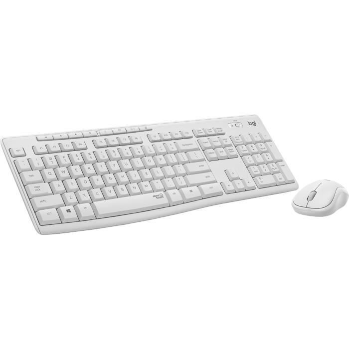 Combo clavier et souris sans fil - mk295 - off white - silencieux - blanc - technologie sans fil