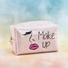 Pvc Glitter Makeup Bag With Character Print For Girls Travel And Storage