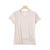 Women's 5A Antibacterial Solid Color Round Neck Short Sleeve T-Shirt for Spring/Summer