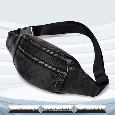 Marsupio e Borsa da Petto da Uomo in Vera Pelle - Multifunzionale a Tracolla e Porta Telefono, Resistente all'Usura per Lavoro e Sport