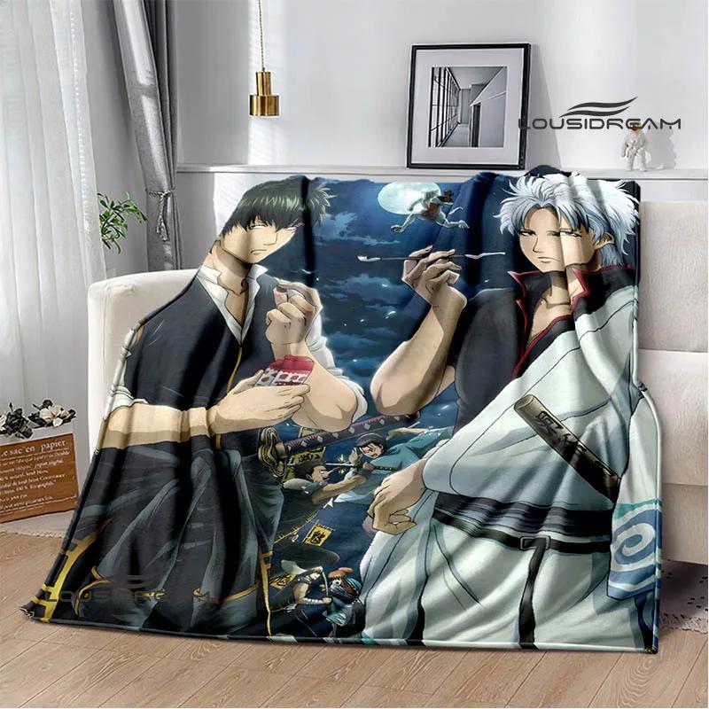 GINTAMA Cartoon Printed Blankets Picnic Blanket Warm Flannel Blankets Home Bed Linings Blankets for Beds Birthday Gift