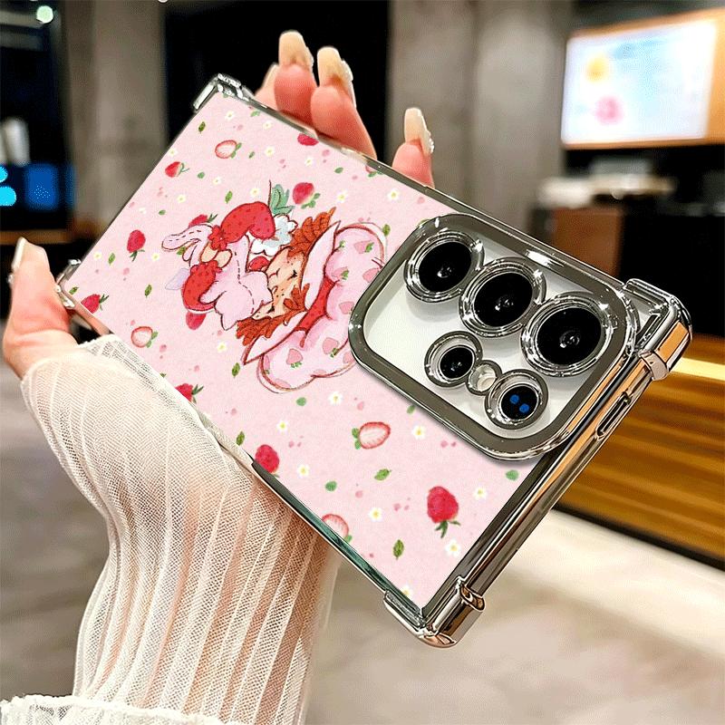 Strawberry Sh-SHortcake Soft Phone Case For Samsung Galaxy S26 Ultra S25 Edge S24 FE S23 Plus S22 S21 + S20 Plating Anti-Fall Fu