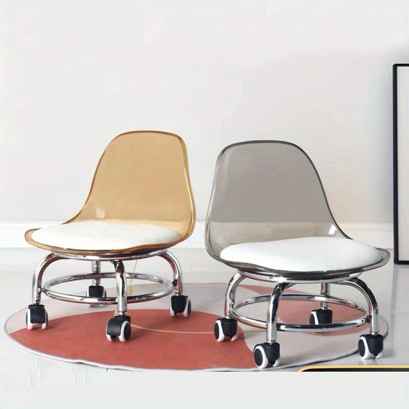 Moderner Acryl-Hocker mit Universalrädern - Multifunktionaler niedriger Stuhl mit 360° freier Drehung - Kein Lebensmittelkontakt, Manuell