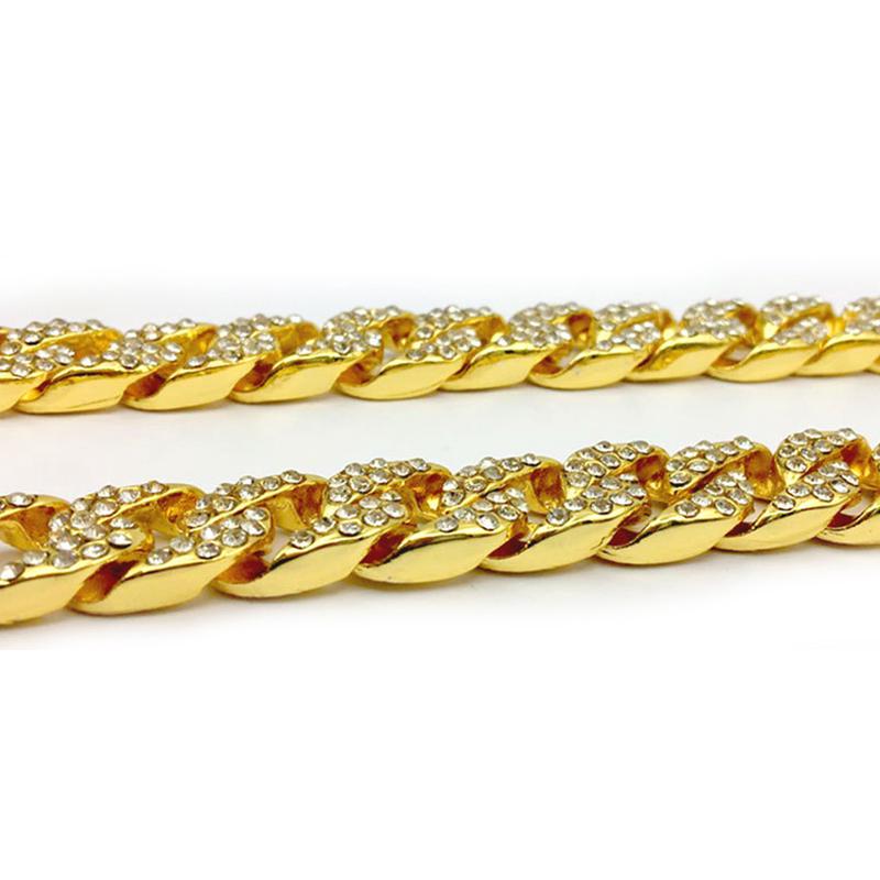 Schicke Herren Halskette Hip Hop Schmuck Kristall Strass Diamanten Kubaner Schicke Herren Halskette Hip Hop Schmuck Kristall Strass Diamanten Kubaner