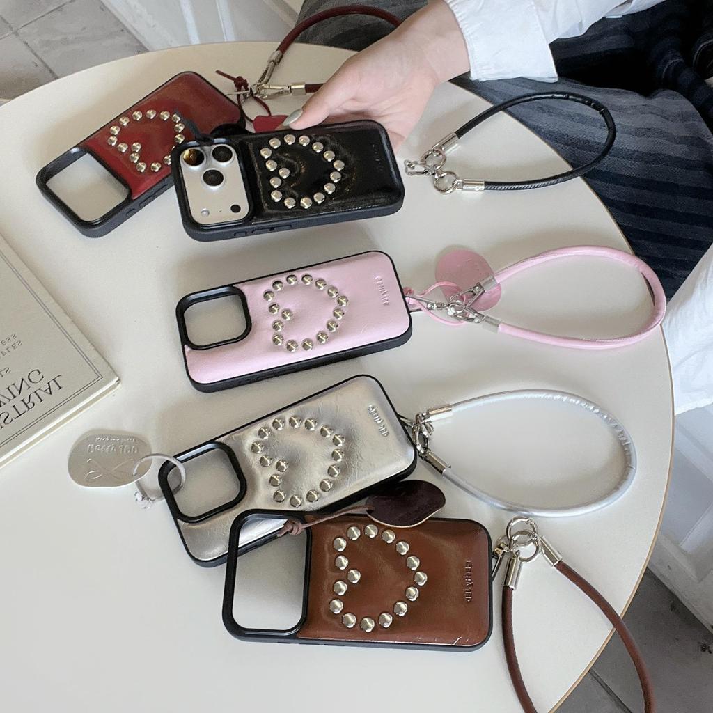 iPhone 17 Pro Max Case: High-End Leather Texture with 3D Rivets, Also Fits iPhone 16 Pro and iPhone 15