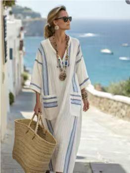 

Summer new elegant large-size printed long pendulum dress 5XL