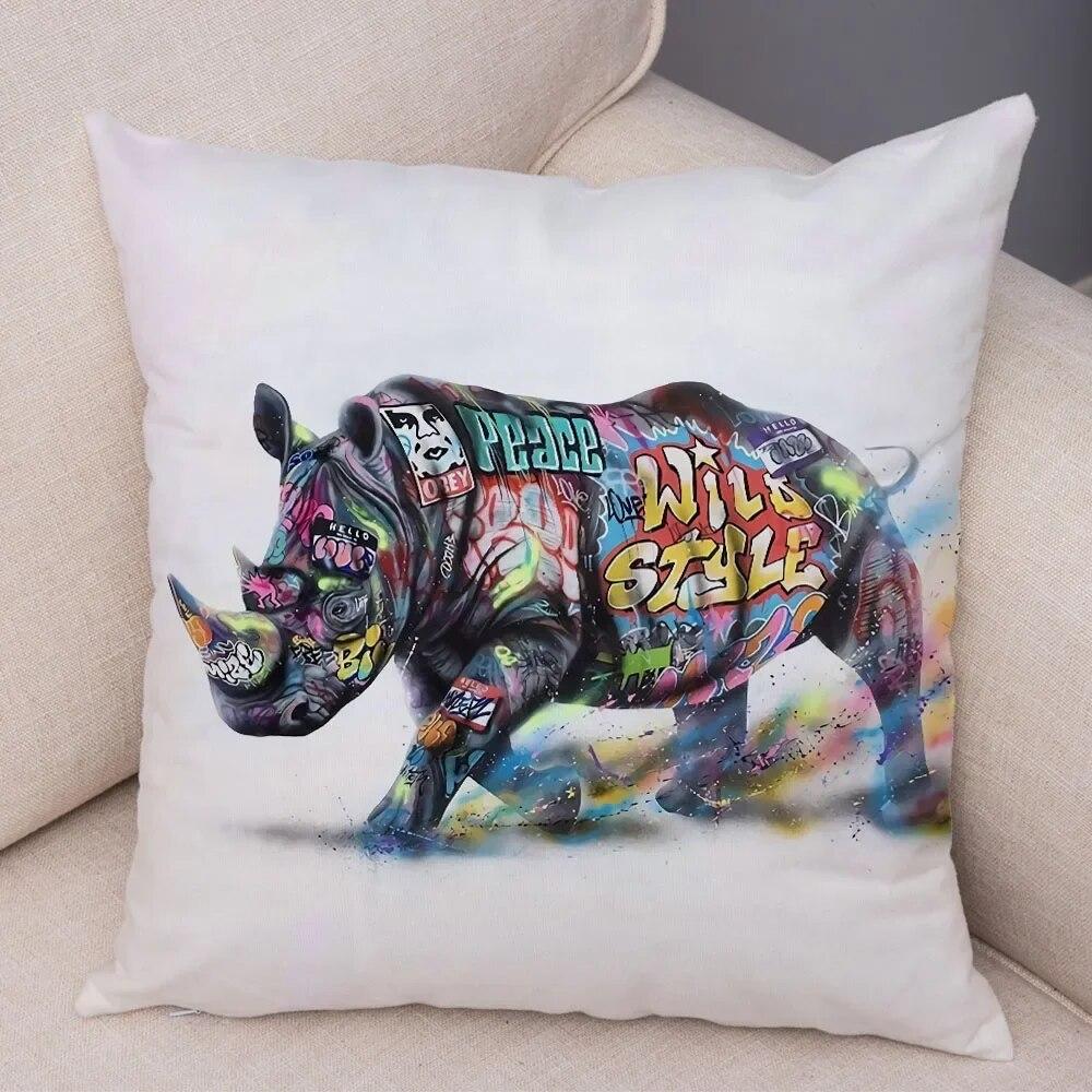 Home Decor Abstract Street Art Animal Cushion Cover Graffiti Gamepad Sofa