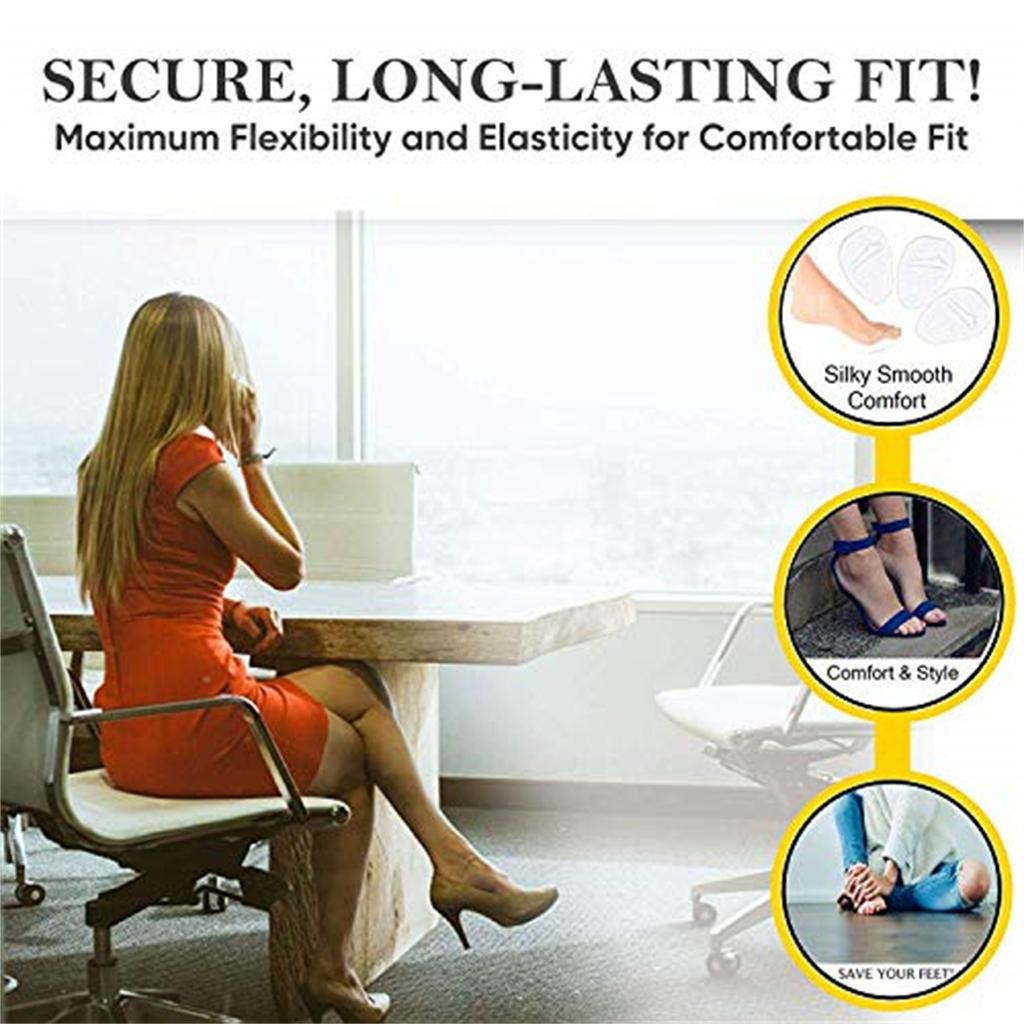 Heel Cushion Inserts And Metatarsal Pads For Women Silicone Shoe Pads Insoles For High Heels Casual Shoes , Blister Prevention