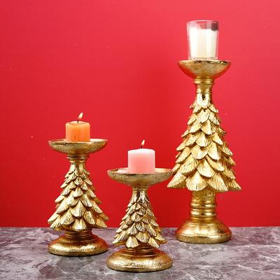 Goldener Weihnachtsbaum Kerzenständer Kerzenhalter Weihnachtsdekoration Heim Schreibtisch Weihnachtsornament